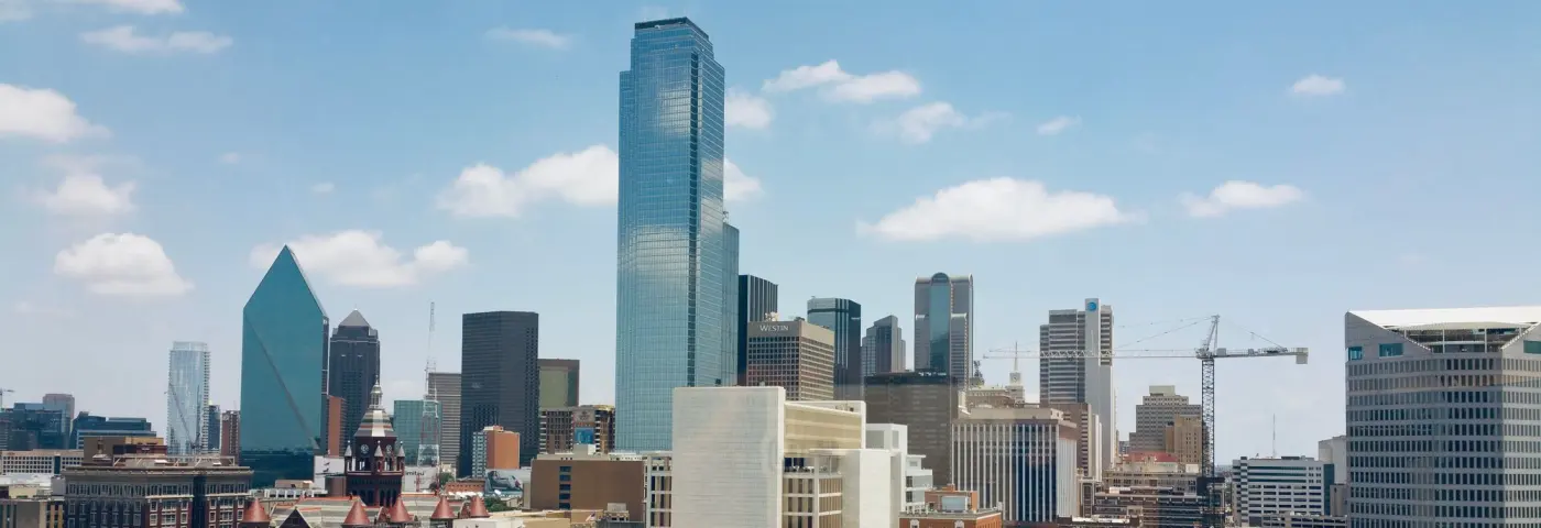 Downtown Dallas skyline on a summer day